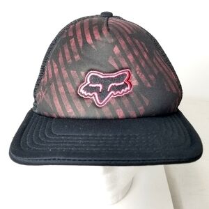Fox Riders Co Black and Pink  Mesh Adjustable Snapback Unisex Baseball Cap O/S